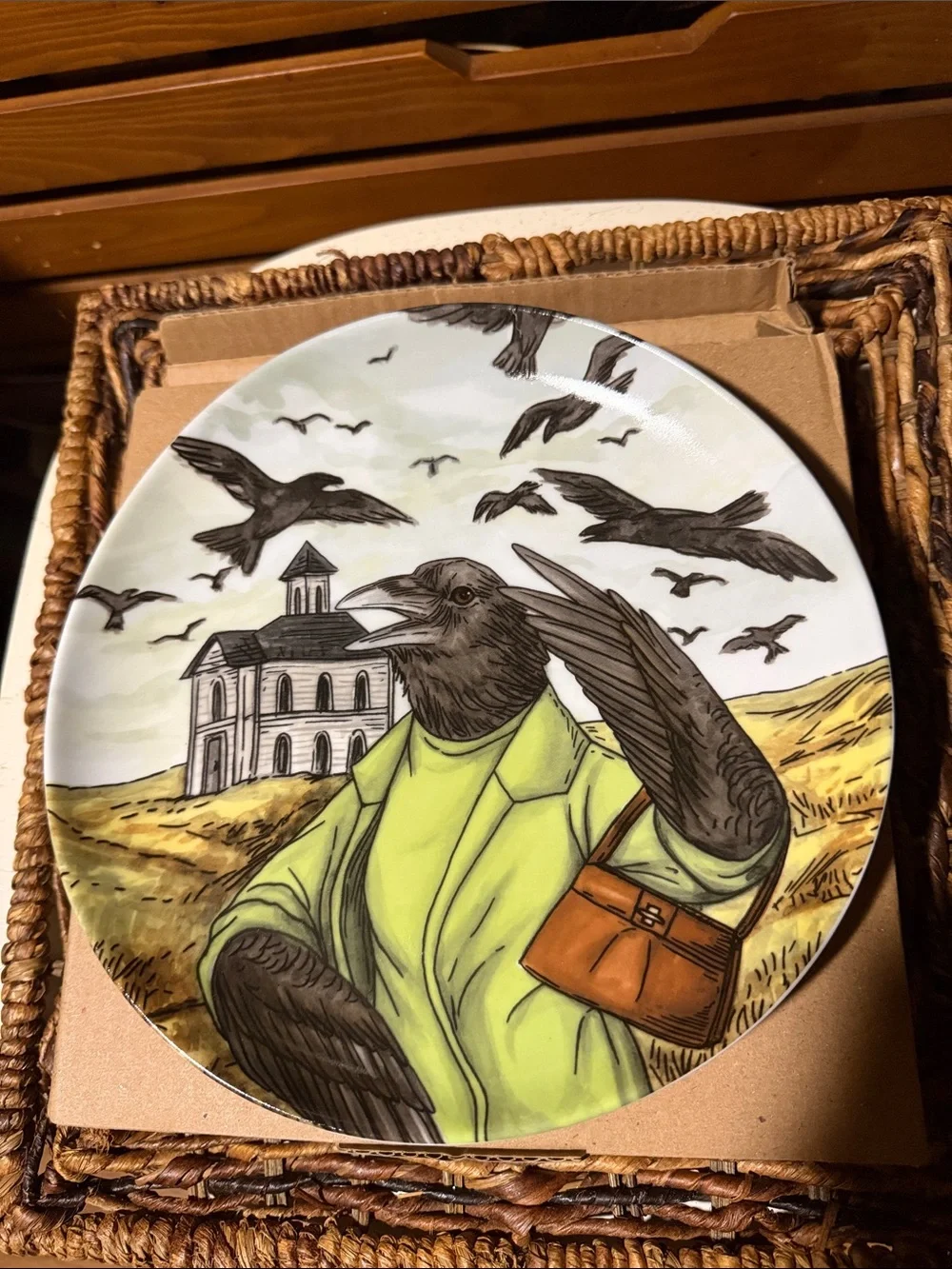 West Elm White Porcelain Rachel Kozlowski Dapper Set of 5 Halloween Plate’s BNIB